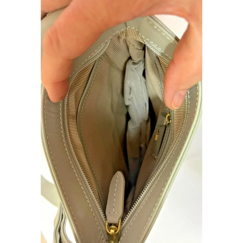 Radley London NWT Pockets Icon Crossbody/Messenger Bag Gray Smooth Leather